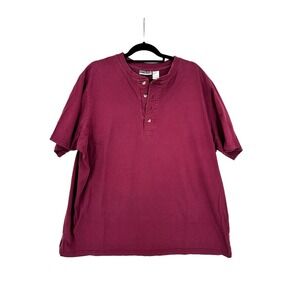 King Size Brand Polo Shirt Mens 2XL Red Burgundy Casual Golf 100% Cotton
